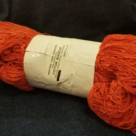 Newtons Yarn Country 100% Ring Spun Cotton Boucle 1/2 lb  - Persimmon - Picture 3 of 3